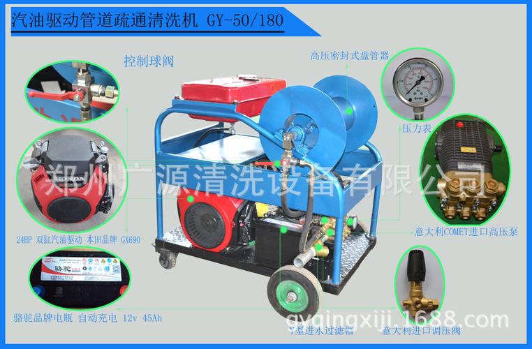 产品说明:汽油驱动管道清洗机属于高压清洗机的一类;主要用于市政